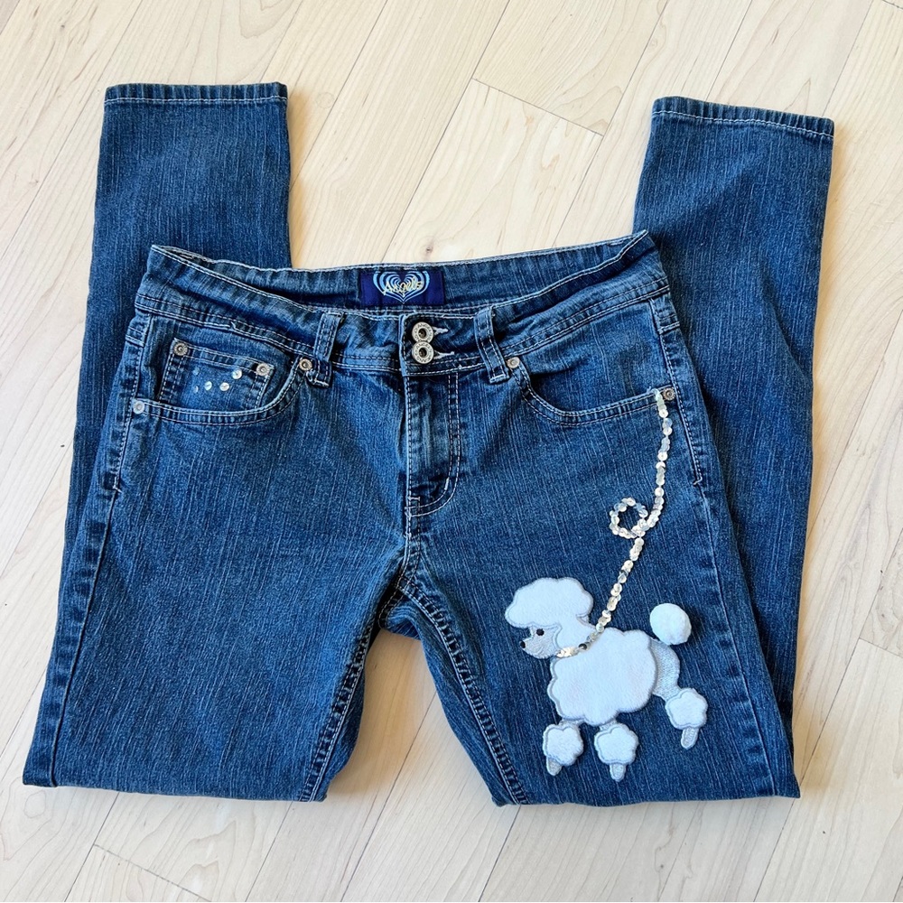 Angel Jeans with a White Poodle - Picture 3 of 6